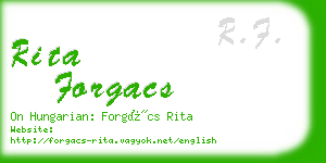 rita forgacs business card